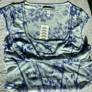 Urban outfitters light blue mesh crop top